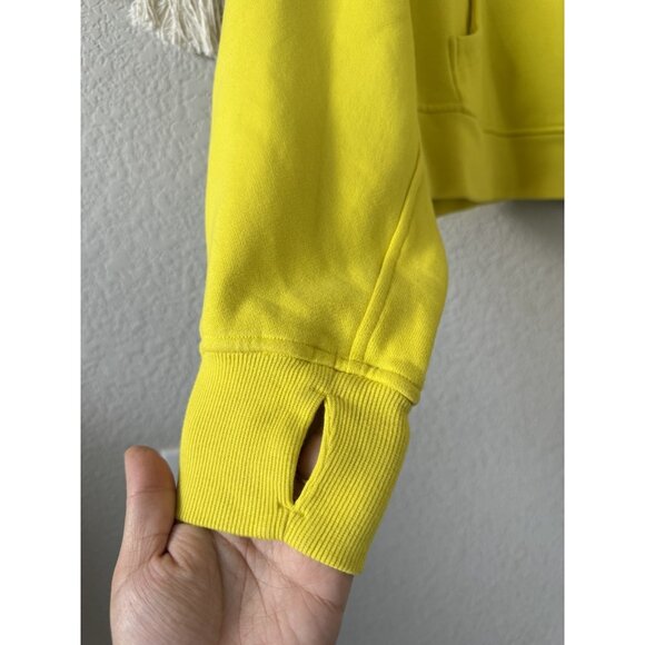 Lululemon Scruba Oversized Funnel Neck Half Zip Sweater Sonic Yellow Cotton XS/S - Picture 3 of 10